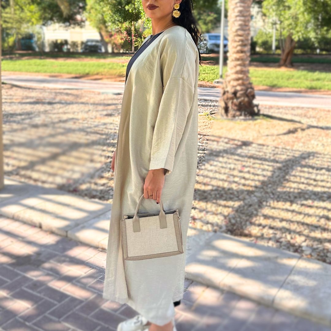 Shimmery Beige Abaya