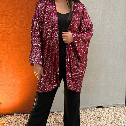 Ruby Shimmer Kimono