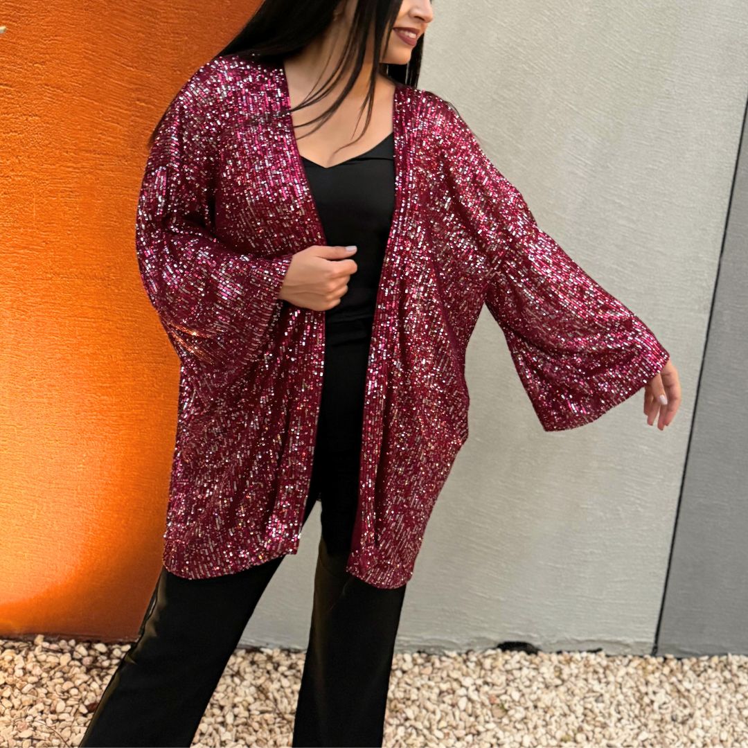 Ruby Shimmer Kimono