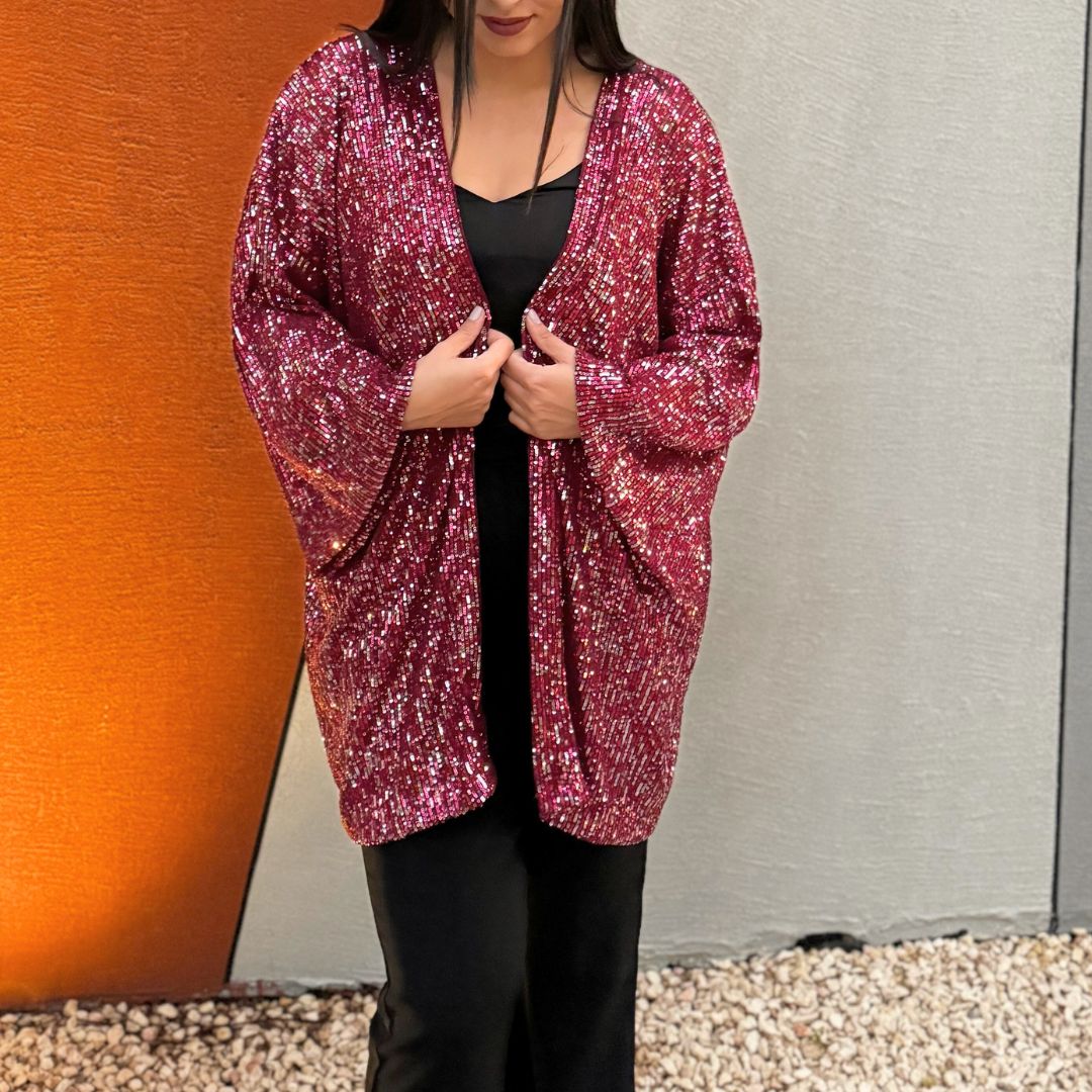 Ruby Shimmer Kimono